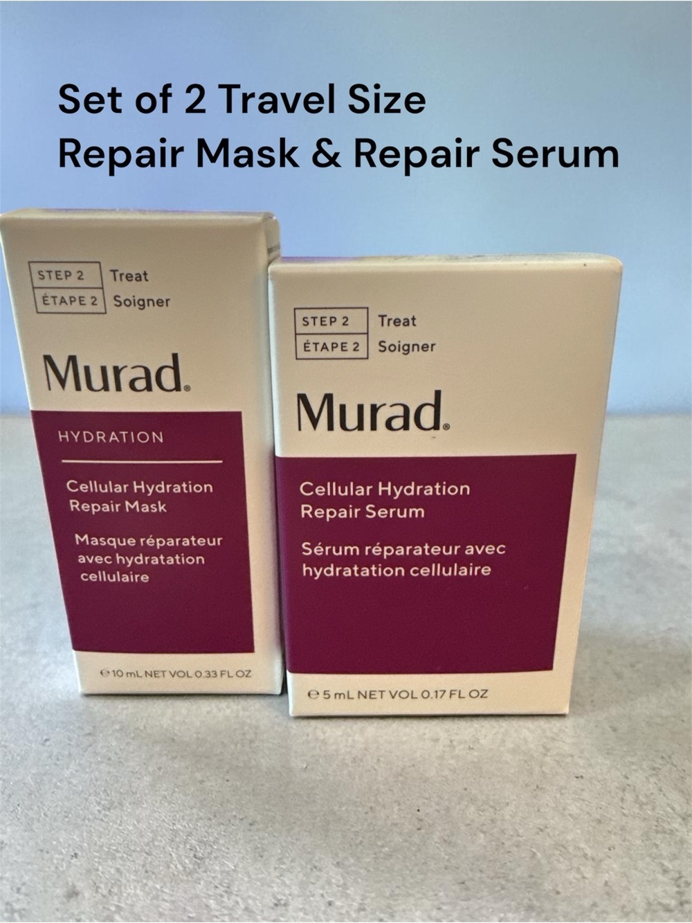 NIB MURAD Cellular Hydration Repair Mask & Repair Serum -Travel Set